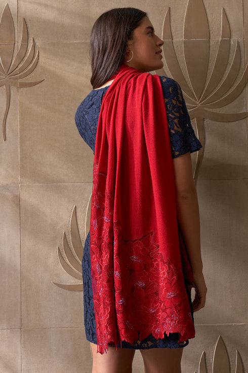 A Rose Dream Wool Silk Stole